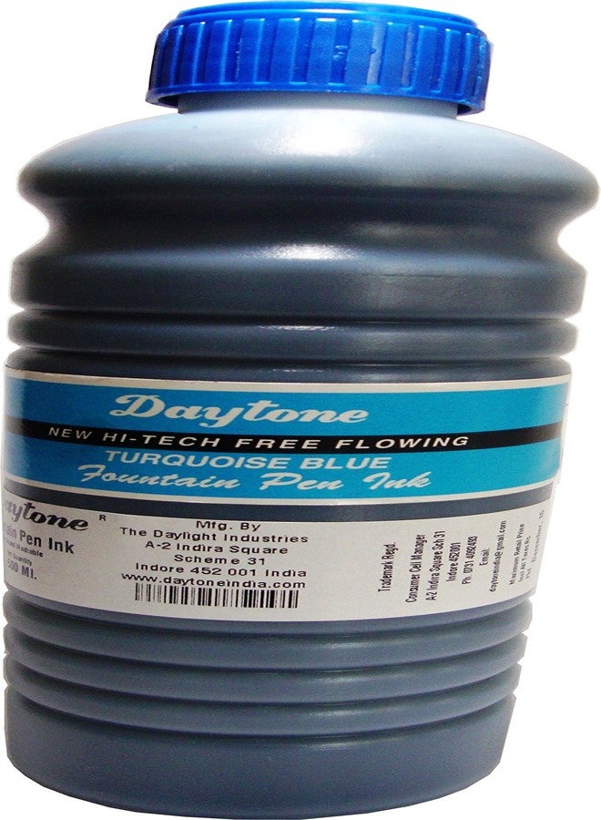 Daytone Fountain Pen Ink Turquoise Blue 500 Ml. Pack of 2 - Image 1