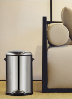 EKO BELLE SERIES Waste Bin | Dust Bin | Garbage Bin | Trash Bin | Pedal Bin | Step on Waste Bin with Pedal – Stainless Steel 12 Liters  - Image 1