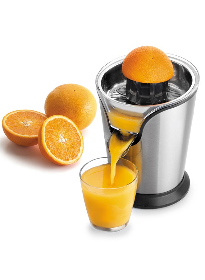 GEEPAS Citrus Juicer Electric Orange Juicer | Professional Brushed Stainless Steel Fruit Juicer | Squeezes Oranges Lemons Lime Juices | Freshly Pressed Fruit Juices in Seconds 100 W GCJ46013UK Silver/Black - Image 4