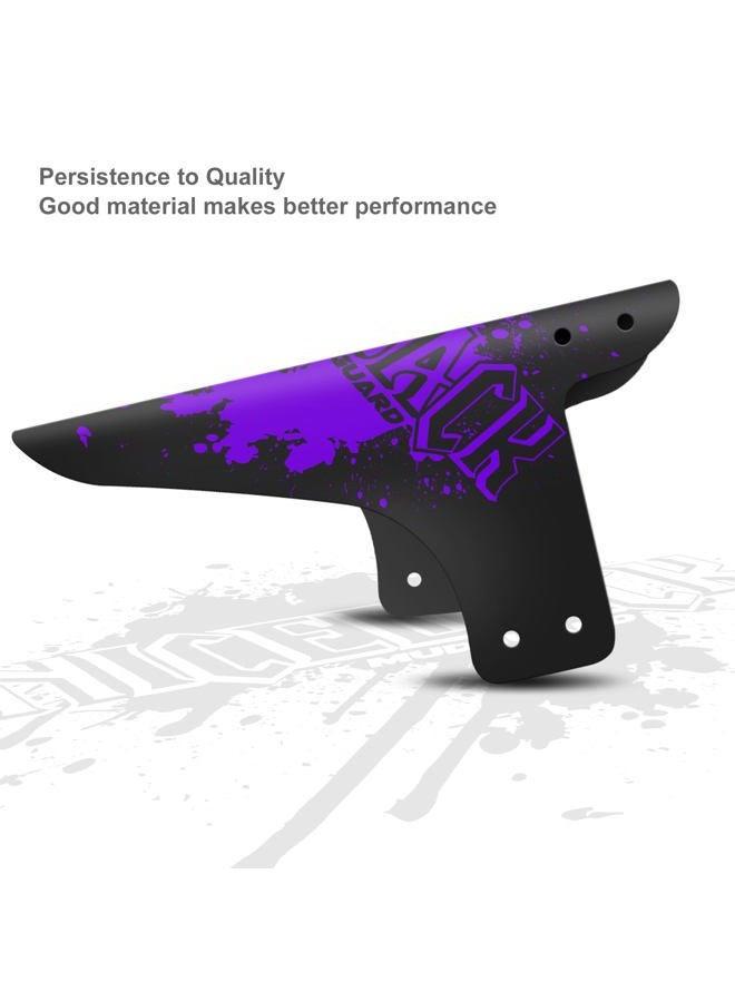 NICEDACK Mud Guard, 2Pcs MTB Bicycle Mudguards for 26" 650B 27.5" 29" MTB Mountain Bike Rear and Front Mudguard Fender (Purple, 2PCS Matte Surface) - Image 4