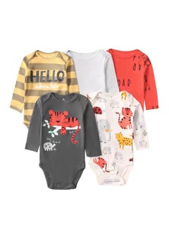 Generic Baby Boy Long Sleeve Onesies 5-Pack 