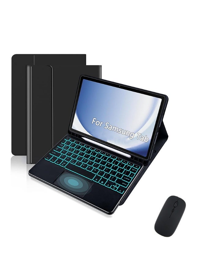 Applicable to Samsung Tablet Tab S9 FE 10.9-inch SM-X510/X516/S9 11-inch X710/X716B/X718U/S8 11-inch X700/X706/S7 11-inch T870/T875 Touch-screen backlit Arabic keyboard protective cover with pen slo - Image 1