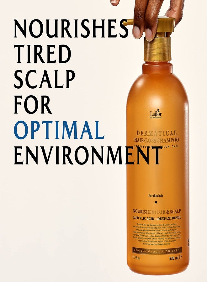 LADOR Dermatical Hair-Loss Shampoo (For Thin Hair) (530ml) Anti Hair Loss & Hair Growth Shampoo, Deep Cleanse, Nourish, Soothe Damaged Scalp for Thinning & Damaged Hair - Image 3