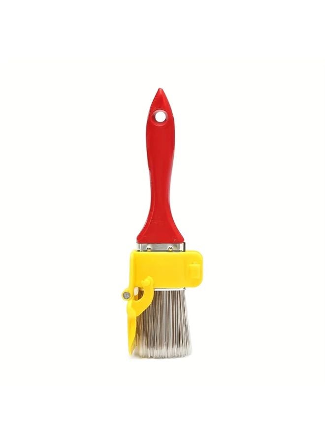 Red Wood Handle Paint Brush 1pc Edger For Frame Wall Ceiling Trim Painting - Image 1