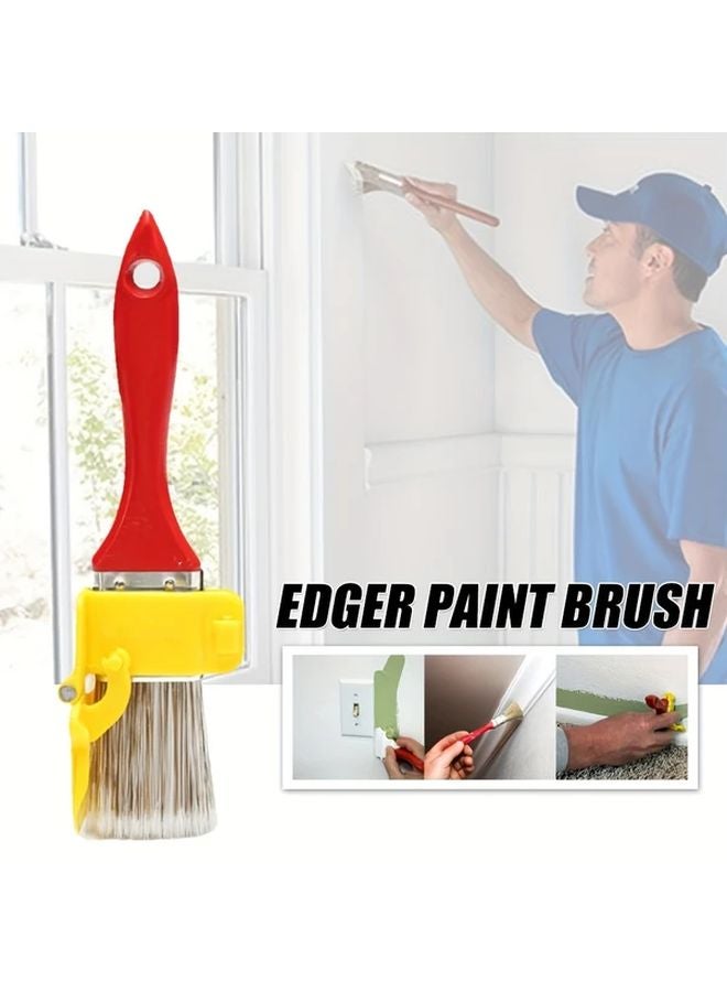 Red Wood Handle Paint Brush 1pc Edger For Frame Wall Ceiling Trim Painting - Image 2