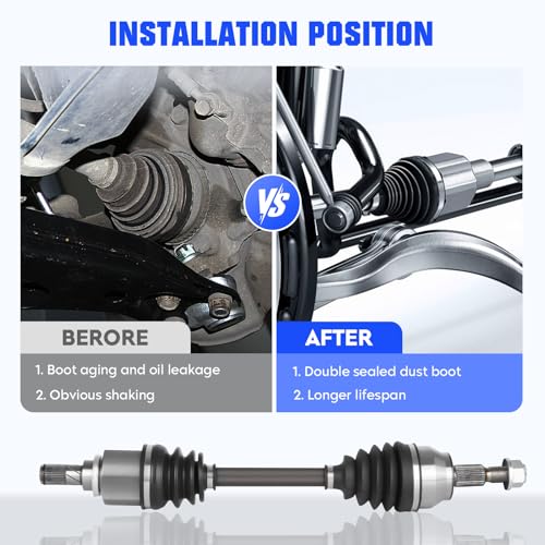Autsurles Front Left CV Axle Shaft Assembly for Ford Focus (S/SE/SEL/Titanium models) 2.0L L4 2012 2013 2014 2015 2016 2017 2018 (Automatic Dual Clutch Trans Only), Replace for 66-2334, 1 pack CV Joint Shaft - Image 4