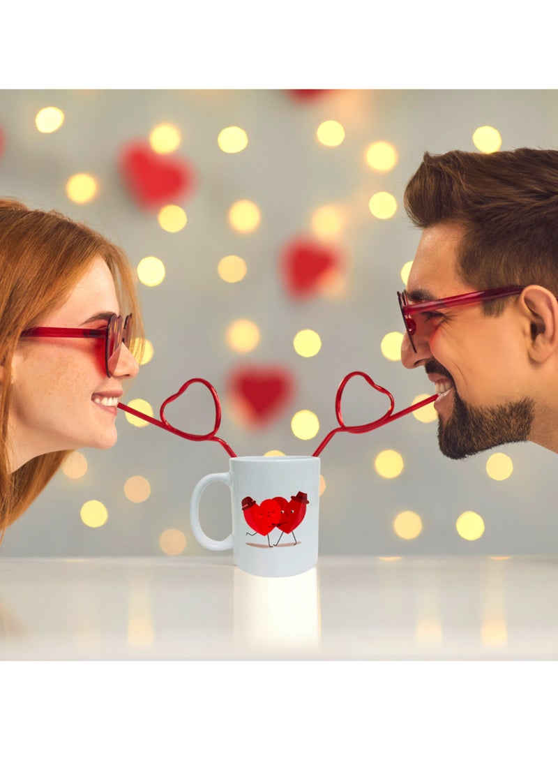 جينو - هدية عيد الحب من - مصنوعة من مادة السيراميك مع باقة زهور صناعية مجانية - عيد الحب - تستخدم كهدية لعيد الميلاد، الزفاف، الذكرى السنوية، عيد الحب، رأس السنة، عيد الميلاد - Image 1