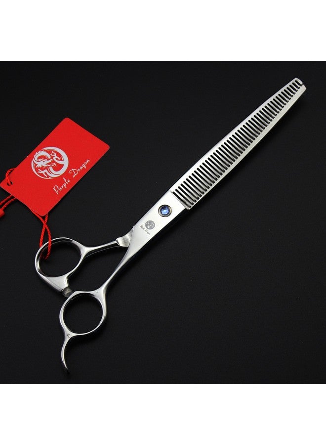 Purple Dragon 8 inch 3 in 1 Professional Pet Grooming Thinning Scissors - Upward Curved Shears and Dog Hair Cutting Scissor - Perfect for Pet Groomer or Family DIY Use (Silver) - Image 5