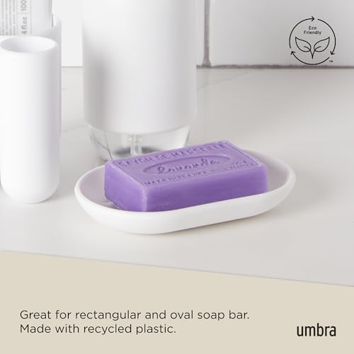 Umbra Touch Dish for Bathroom-Contemporary, Practical Molded Oval Soap Bar Holder for Bath Sink-Nicely Fits Into Amenity Tray-Easy to Clean, Highly Durable, 13 x 9 x 2 cm, White - Image 5