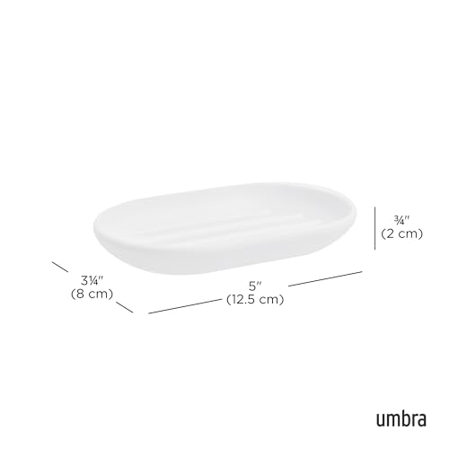 Umbra Touch Dish for Bathroom-Contemporary, Practical Molded Oval Soap Bar Holder for Bath Sink-Nicely Fits Into Amenity Tray-Easy to Clean, Highly Durable, 13 x 9 x 2 cm, White - Image 3