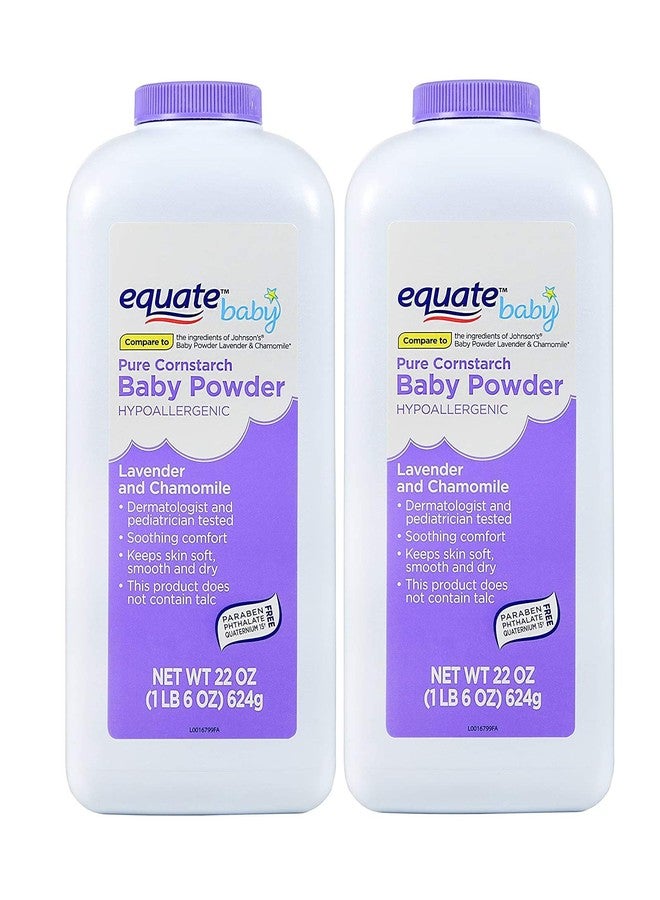 Equate Pure Cornstarch Baby Powder with Lavender and Chamomile (2 Pack) - Image 1