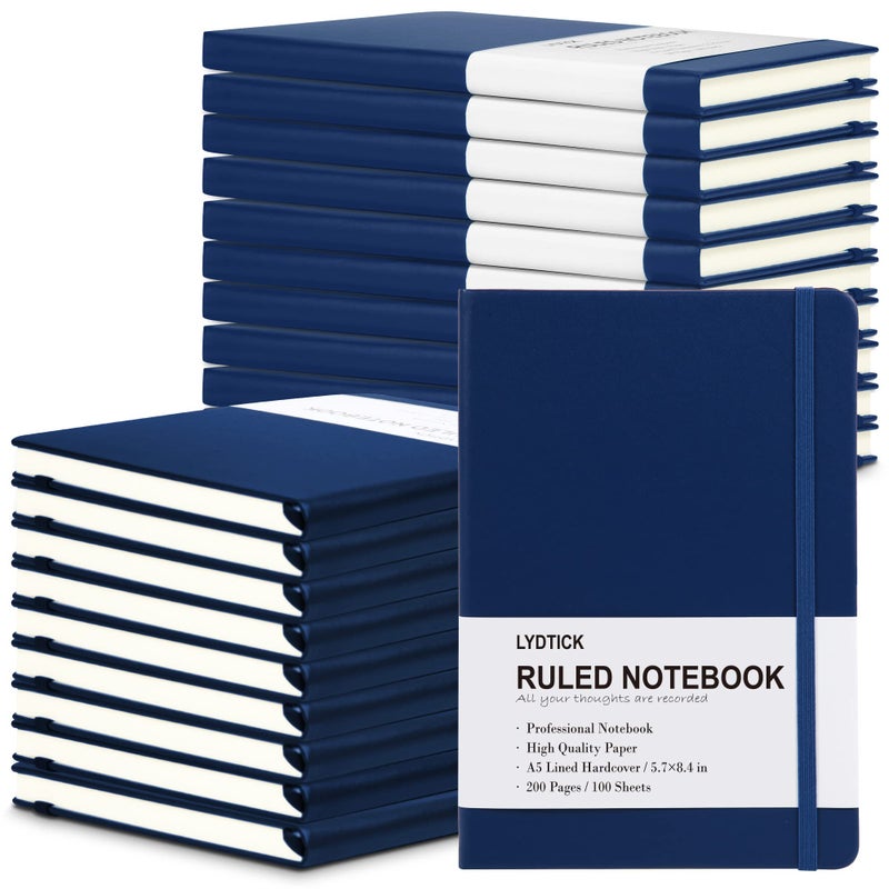 LYDTICK 20 Pack Journals for Writing College Ruled Notebooks Journal in Bulk Hardcover Notebooks 200Pages for Note Talking Lined Bullet Journals for Home School Office 57x84 Navy