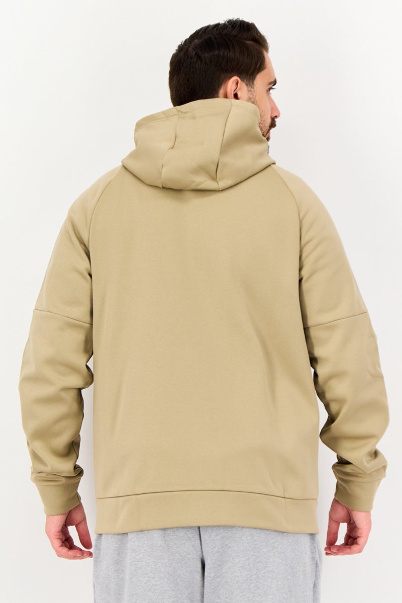 Nike هودي تدريب بأكمام طويلة للرجال بتقنية ثيرما فيت، تان - Image 4