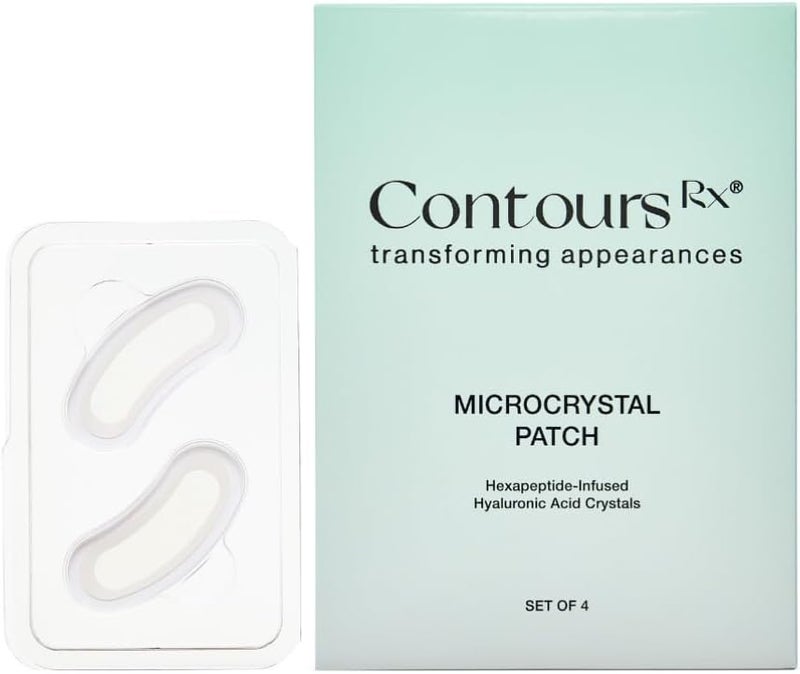 Contours RX Contours Rx Microcrystal Wrinkle Patches - Anti-Aging Wrinkle Filler & Overnight Collagen Boost Treatment - Non-Invasive Crystal Hyaluronic Acid & Hexapeptides Infused Facial Patches (4 Sets)