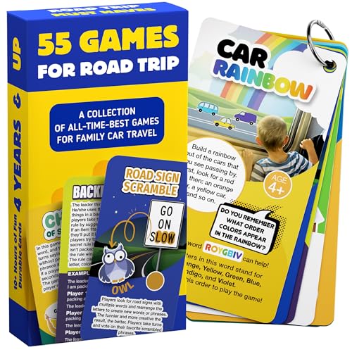 WELL BALANCED Road Trip Games 55 Fun Car Games for Kids and Adults - Image 1