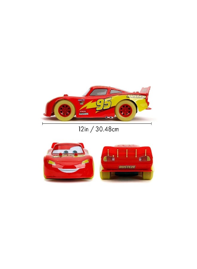 Jada Disney Pixar Cars Glow Racers Lightning McQueen 2.4 GHz RC Car (1:14, Red) - Image 3