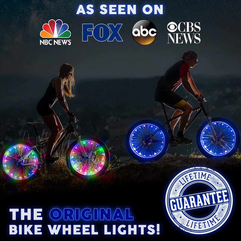 Activ Life Bike Wheel Lights - Holiday Stocking Stuffers - Christmas Night-Riding Bike Lights - 360Â° LED Glow & Bicycle Wheel LED Lighting - Pack of 2, Patriotic - Image 3