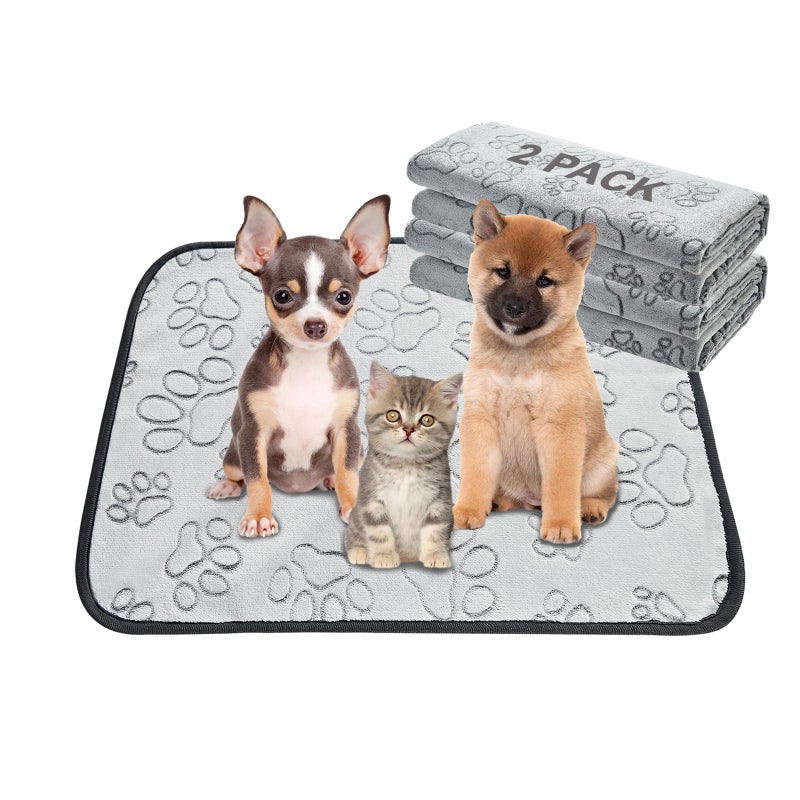 Qeils Reusable Puppy Pads, 2 Pack Washable Pee Pads for Dogs, Waterproof Non Slip Wee Wee pad, Absorbent and Leakproof Training Mats for Potty, Crate, Playpen, Bed, Sofa, 18"x 24" - Image 1