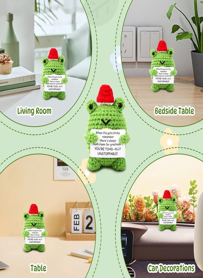 squishy Crochet Toy，Crochet Doll, Crochet Gifts, Gift for Friends, Red Mushroom Green Frog Design for Home Decor and Special Occasions - Image 5