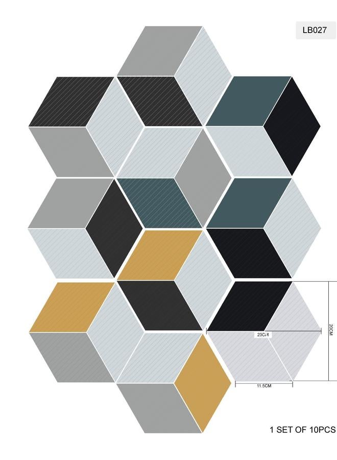 الأزرق جي دبليو الجملة حمام المطبخ ملصق جدار المطبخ غير قابل للانزلاق ، أرضيات سداسية الأضلاع ، ملخص LB001-040 - Image 1