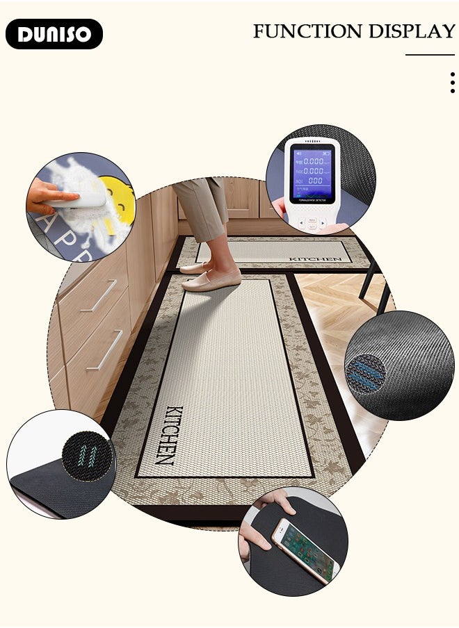 DUNISO - 2 PCS  Kitchen Mats and Rugs Set , Non Slip Heavy Duty Standing Mat, Quick Dry Diatom Mud Floor Mat,  Extra Soft and Absorbent Floor Mats for  Kitchen, Bath, Office, Laundry(40*60cm+40*120cm) - Image 1