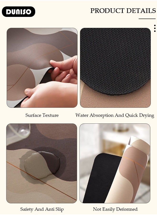 DUNISO - 2 PCS  Kitchen Mats and Rugs Set , Non Slip Heavy Duty Standing Mat, Quick Dry Diatom Mud Floor Mat,  Extra Soft and Absorbent Floor Mats for  Kitchen, Bath, Office, Laundry(40*60cm+40*120cm) - Image 1
