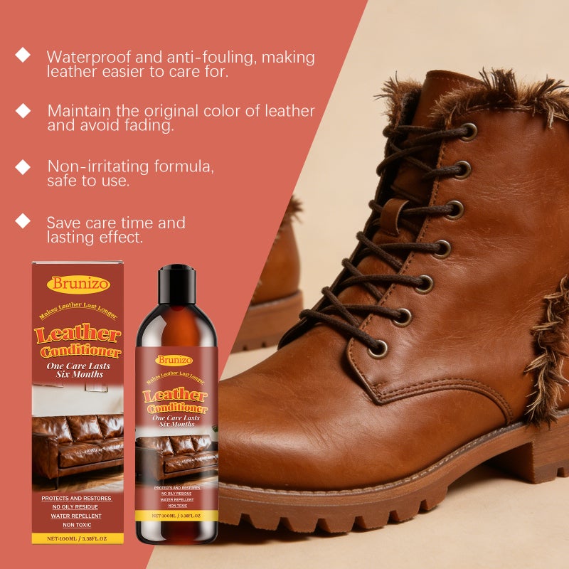 Brunizo Leather Care Agent Deeply Nourishes And Cares Leather Lanolin Cleaner Moisturizing Softening Breathable - Image 5