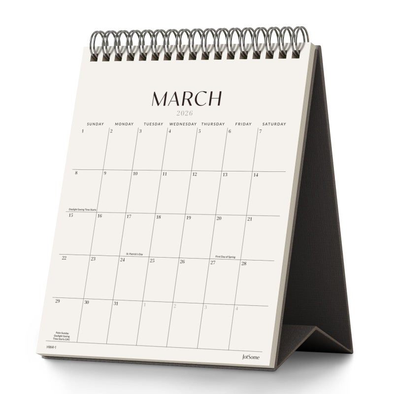 Jotsome Desk Calendar 2026-2027, Small Standing Flip Desktop Calendar From March 2026 to June 2027 for Home and Office, Easy Organizing, Gift for the Holidays (Black, Small) - Image 1