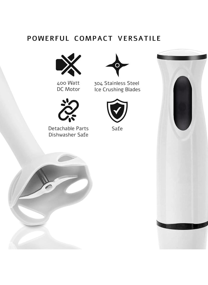Denx Stick Blender 400W Handheld Electric Blender With Stainless Steel Blades, Portable Grip Stick Mixer Use For Blending, Pureeing, Whipping, And Mixing Soups, Smoothies, Sauces, And More, Dx2012 - Image 3