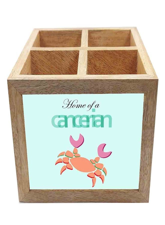 Nutcase Wooden Cutlery Stand Holder Silverware Caddy Spoons Forks Knives Organizer for Dining Table & Kitchen -Made in India-Spoons NOT Included - Cancerian - Image 3