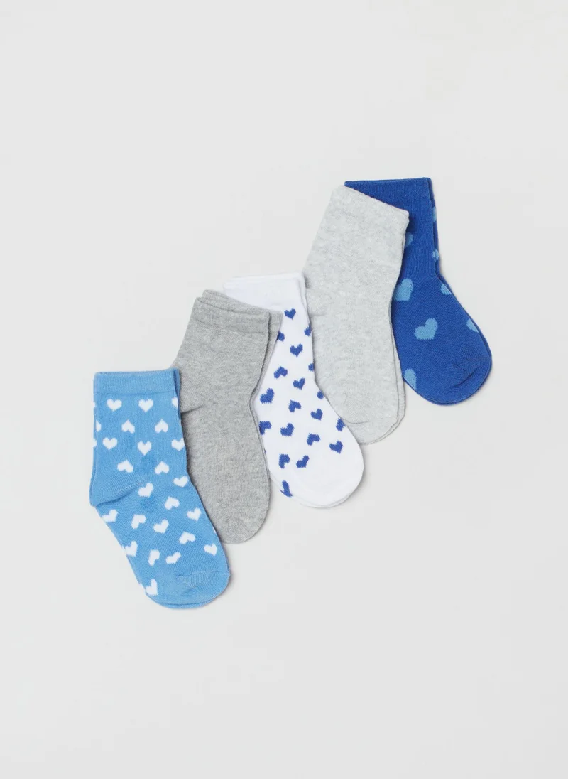 Ovs OVS Five-Pair Pack Short Socks With Hearts Design