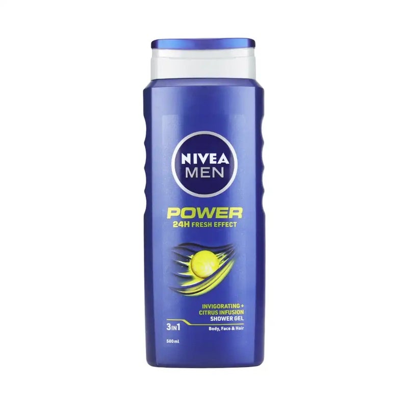 Nivea Men Power Shower Gel with Invigorating Citrus Infusion Gel- 500ml - Image 1