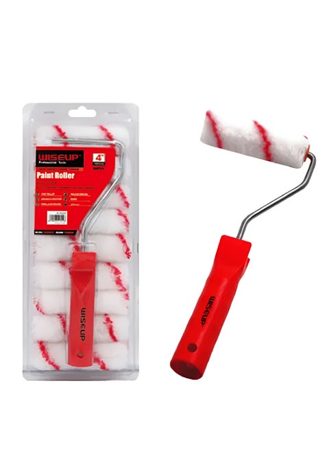 WISEUP 10PCS 4-Inch Mini House Painting Wall Design Brush Paint Roller Set