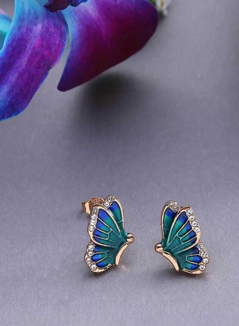 SOHI Blue Contemporary Artificial Stud Earring Jewellery