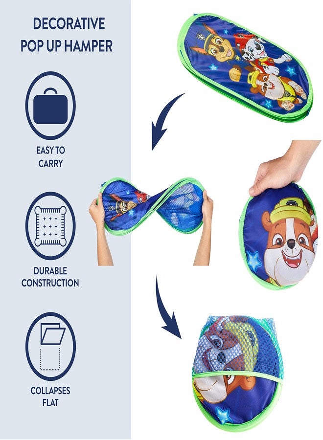 Idea Nuova Nickelodeon Paw Patrol Chase, Rubble and Marshall Pop Up Hamper with Durable Carry Handles, 21'' H x 13.5'' W X 13.5'' L - Image 3
