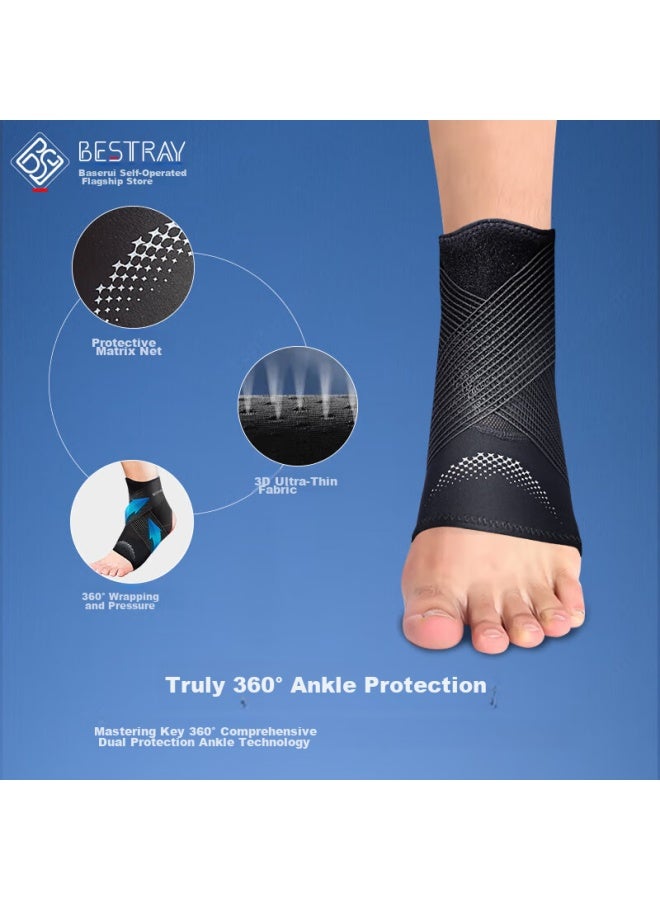 Bestray Baisirui 3d Ultra-thin Sports Ankle Brace, Basketball Running Ankle Sprain Protection, Anti-sprain Foot Guard, Fixed Ankle Support Sleeve - Image 2