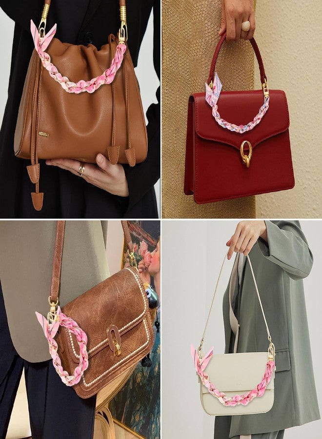 ZLSPTK 2Pcs Purse Extender Chain Gold Pink Bag Extender Chain Silk Purse Strap Extender Satin Purse Strap Replacement Crossbody Purse Accessories for Women Bag Charms for Handbags Tote Bags Purse Making - Image 4
