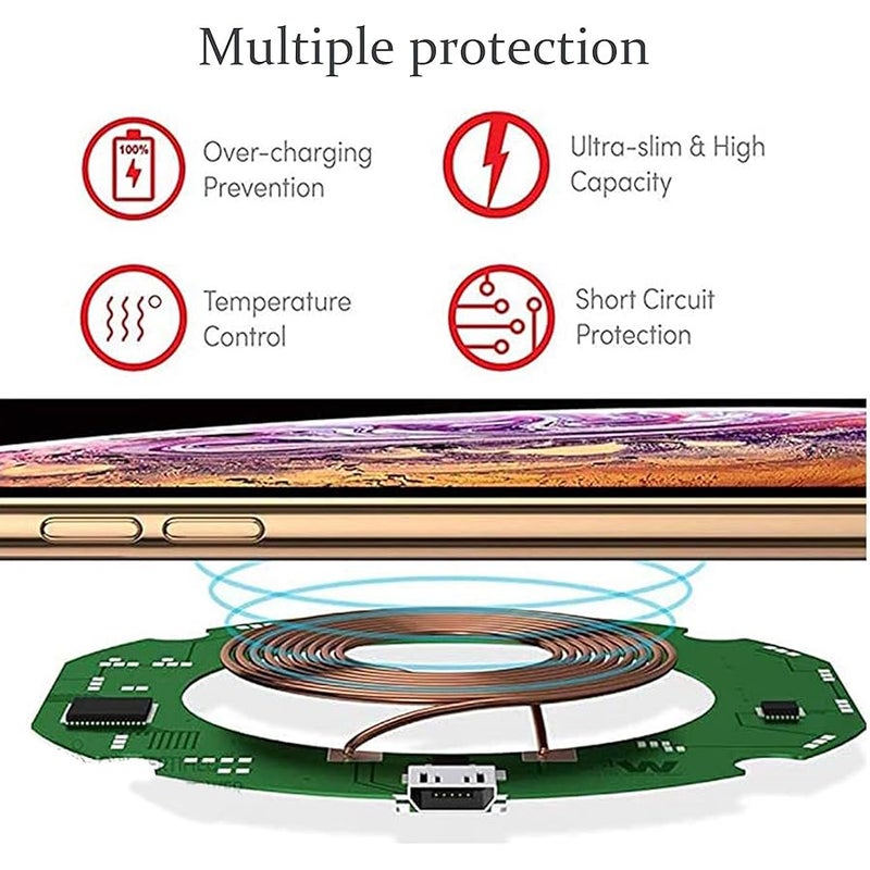 Creative magic circle glowing round,Magic Array Light Fast Qi Wireless Charger Pad,wireless Charger Stand Pad Universal Portable Power Source Charging Pad, - Image 5
