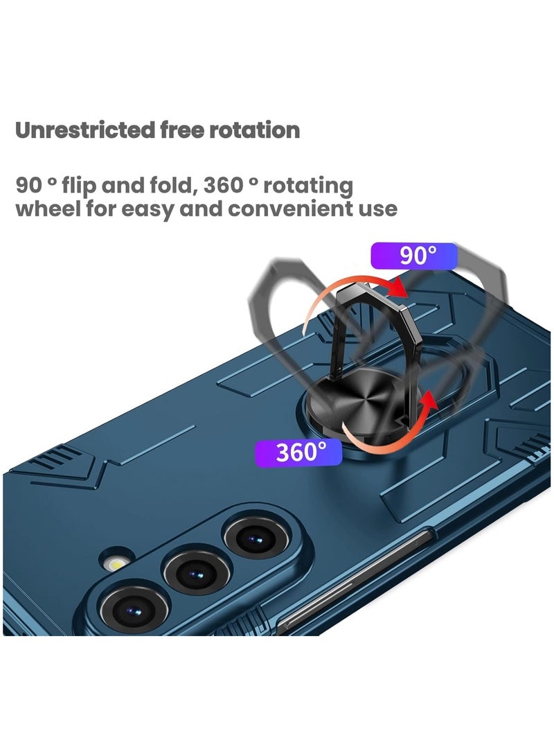 عام غطاء متوافق مع Samsung Galaxy Z Fold 7 - مزود بحلقة إصبع دوارة 360° مدمجة ووظيفة مغناطيسية، غطاء واقٍ مضاد للبصمات لـ Samsung Z Fold 7 - Image 2