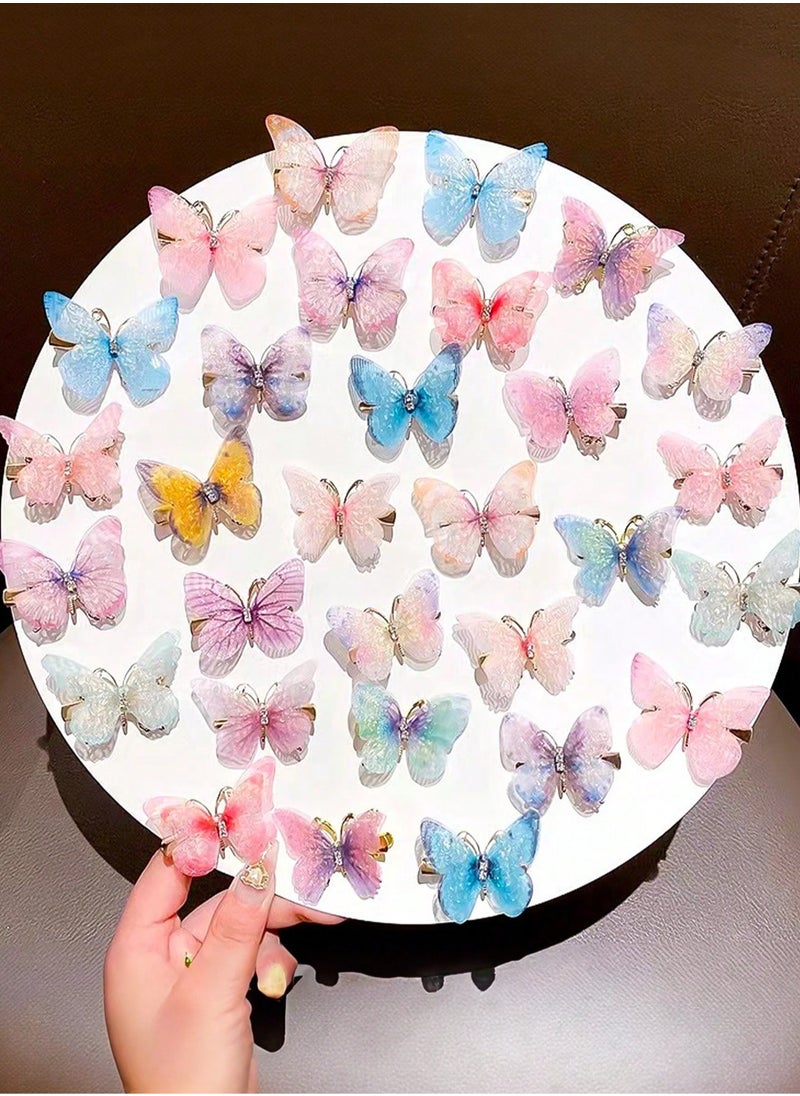 KHAJUL 10-Pieces Glitter Butterfly Hair Clips for Teens Women Hair Accessories (Color Random)  - Image 4
