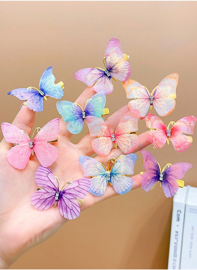 KHAJUL 10-Pieces Glitter Butterfly Hair Clips for Teens Women Hair Accessories (Color Random)  - Image 5