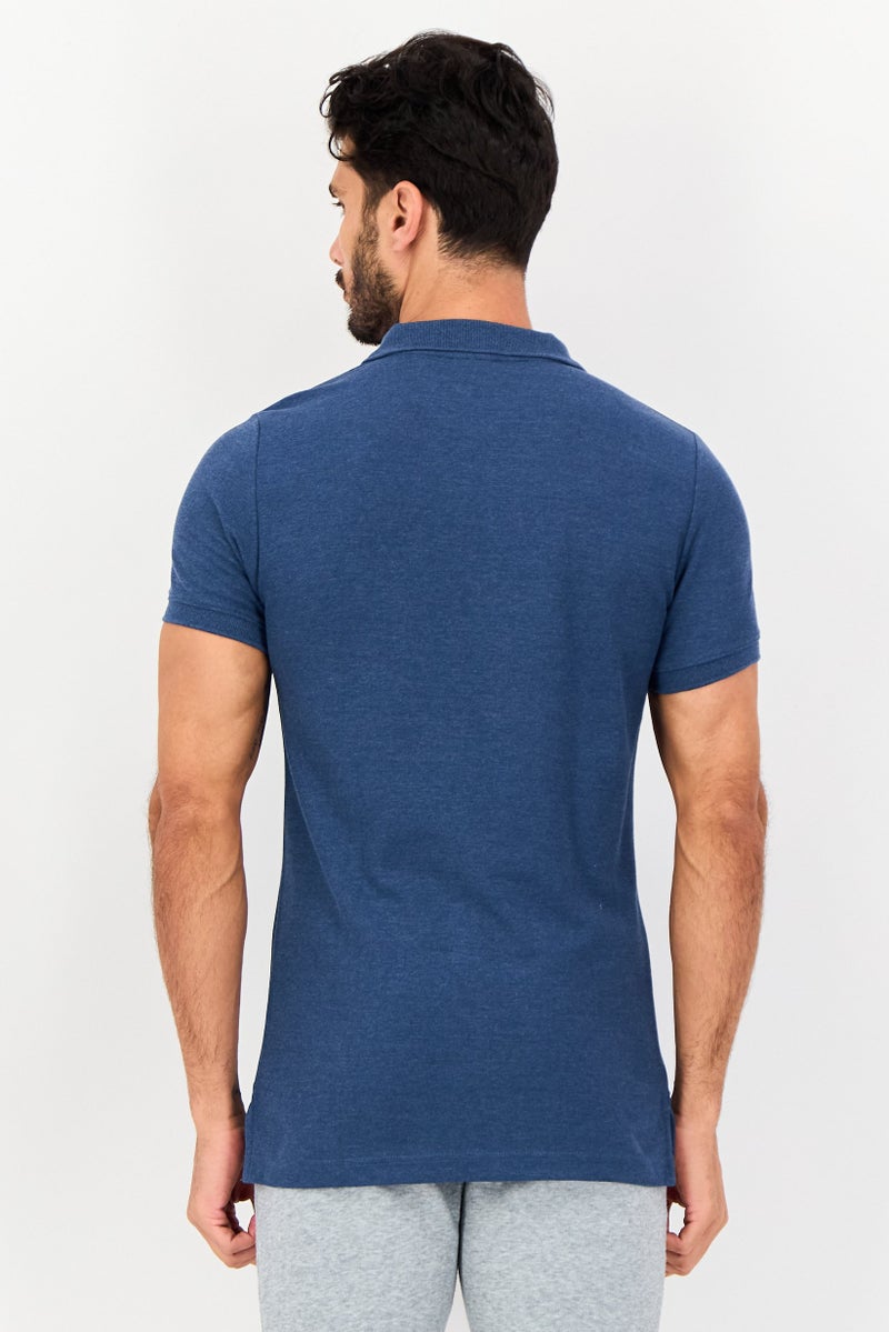 PUMA قميص بولو رياضي للرجال بأكمام قصيرة مناسب في الهواء الطلق، أزرق - Image 3