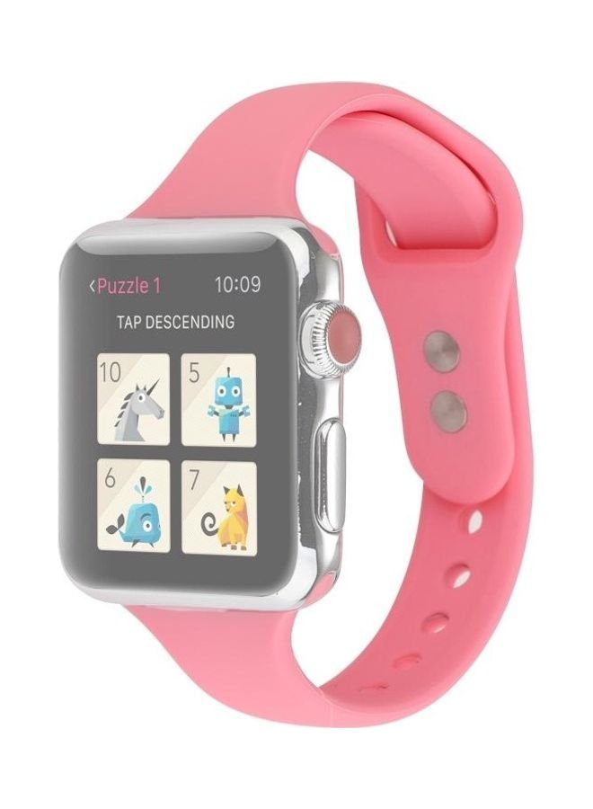 NIBEMINENT Double Buckle Replacement Wrist Strap For Apple Watch 5/4 44mm And 3/2/1 42mm Pink - Image 1