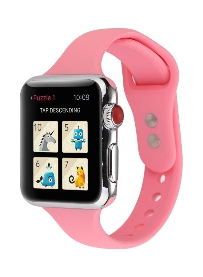 NIBEMINENT Double Buckle Replacement Wrist Strap For Apple Watch 5/4 44mm And 3/2/1 42mm Pink - Image 3