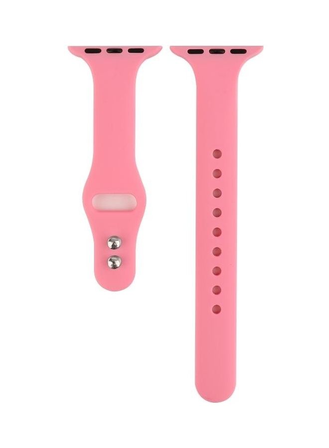 NIBEMINENT Double Buckle Replacement Wrist Strap For Apple Watch 5/4 44mm And 3/2/1 42mm Pink - Image 2