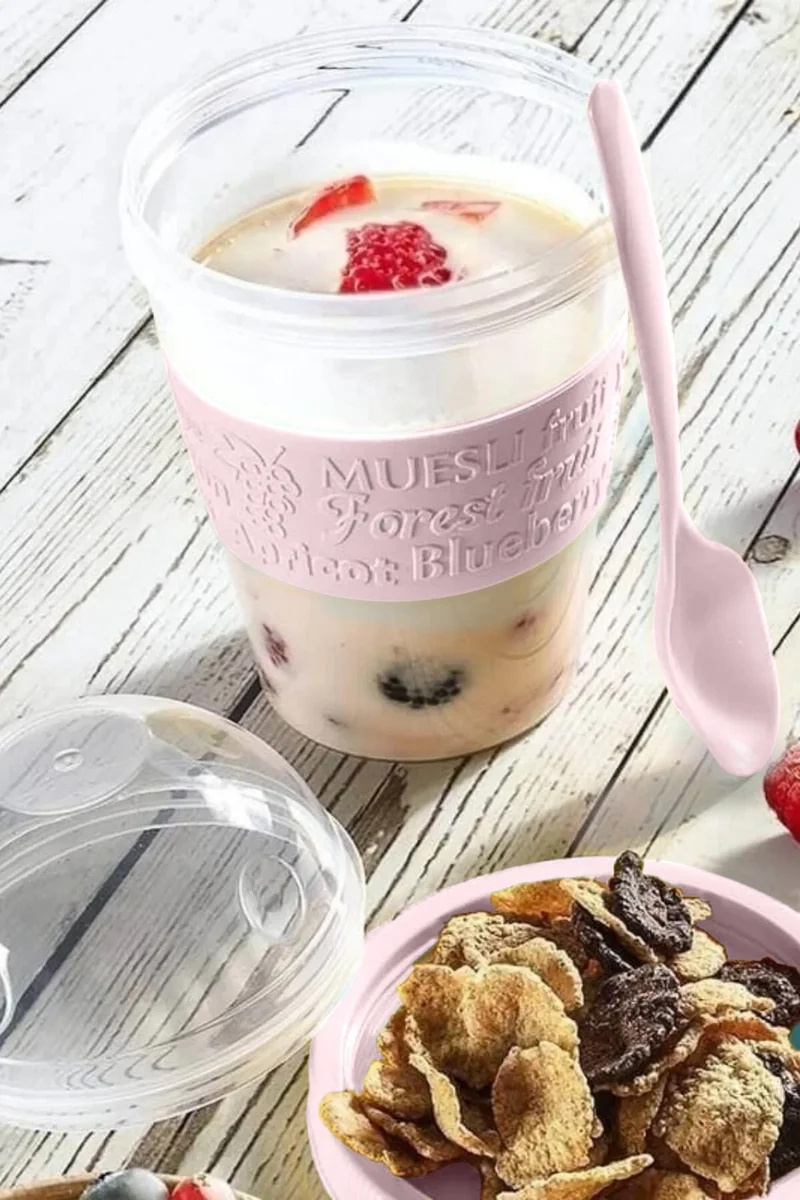 Black Deer Go Detox with Lid and Spoon Prepare and Go Fruit Yogurt Muesli Cup Nutrition Diet 600 ml