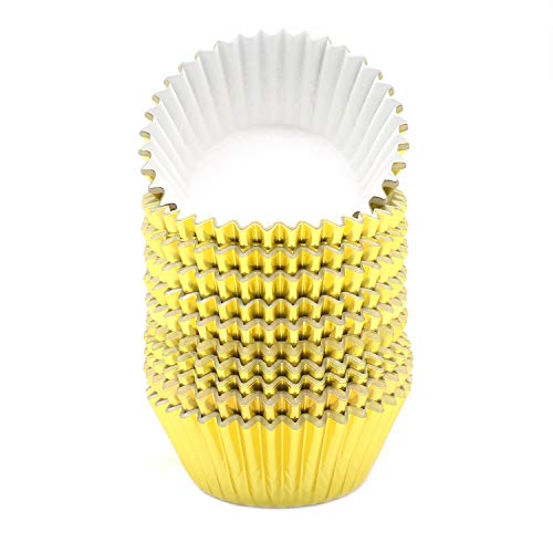 Mombake Standard Gold Foil Cupcake Liners Muffin Baking Cups for Party and More, 200-Count - Image 3