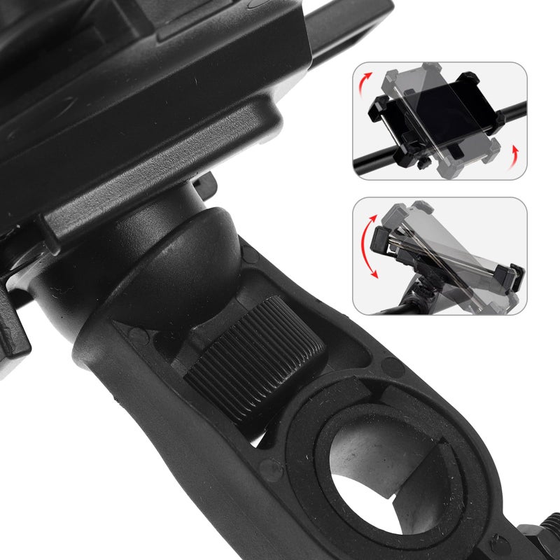Compact Black Bike Phone Holder with Vibration Dampener for Cycling Navigation - Image 4