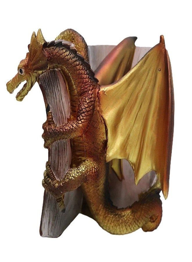 ZERONE Funny Dragon Bookends, Gothic Resin Dragon Statue Bookends Set of 2 for Shelves, Fantasy Evil Dragon Book Holder for Home Office Bookshelf Decor - Image 4