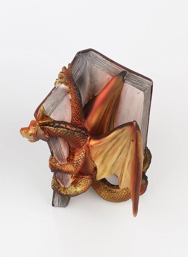 ZERONE Funny Dragon Bookends, Gothic Resin Dragon Statue Bookends Set of 2 for Shelves, Fantasy Evil Dragon Book Holder for Home Office Bookshelf Decor - Image 2